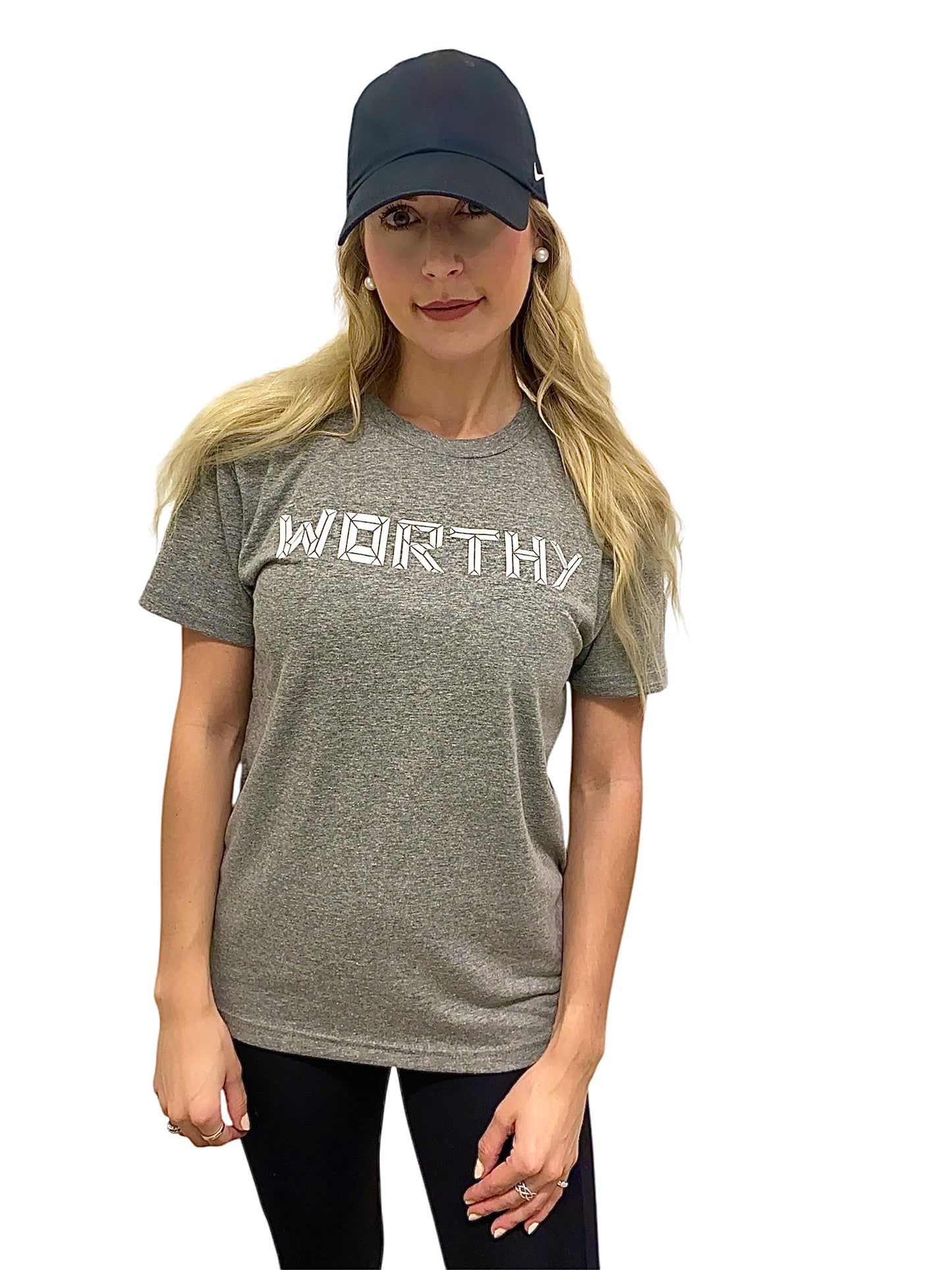 Unisex Grey & White WORTHY T-shirt