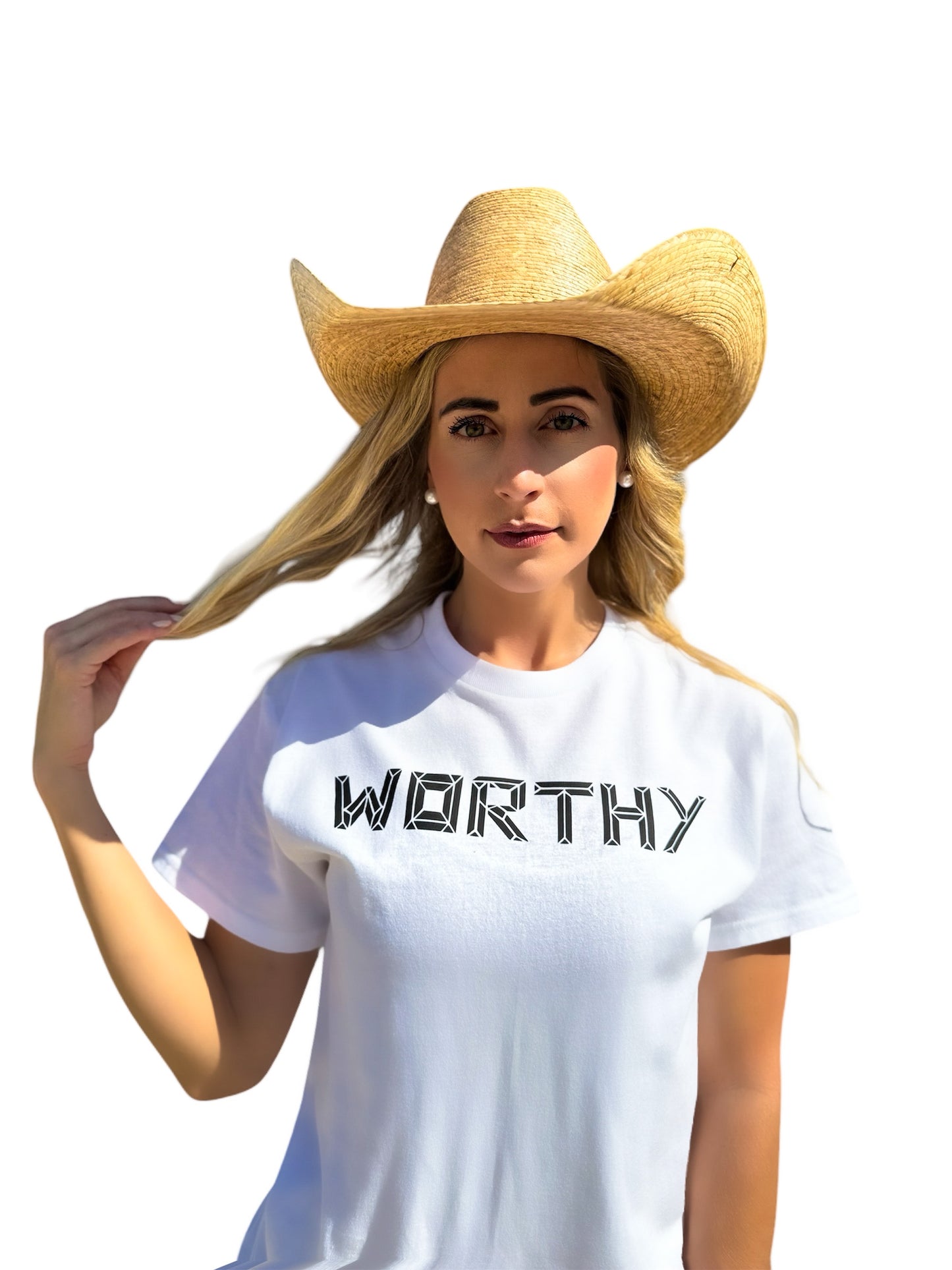 Unisex White & Black WORTHY T-shirt