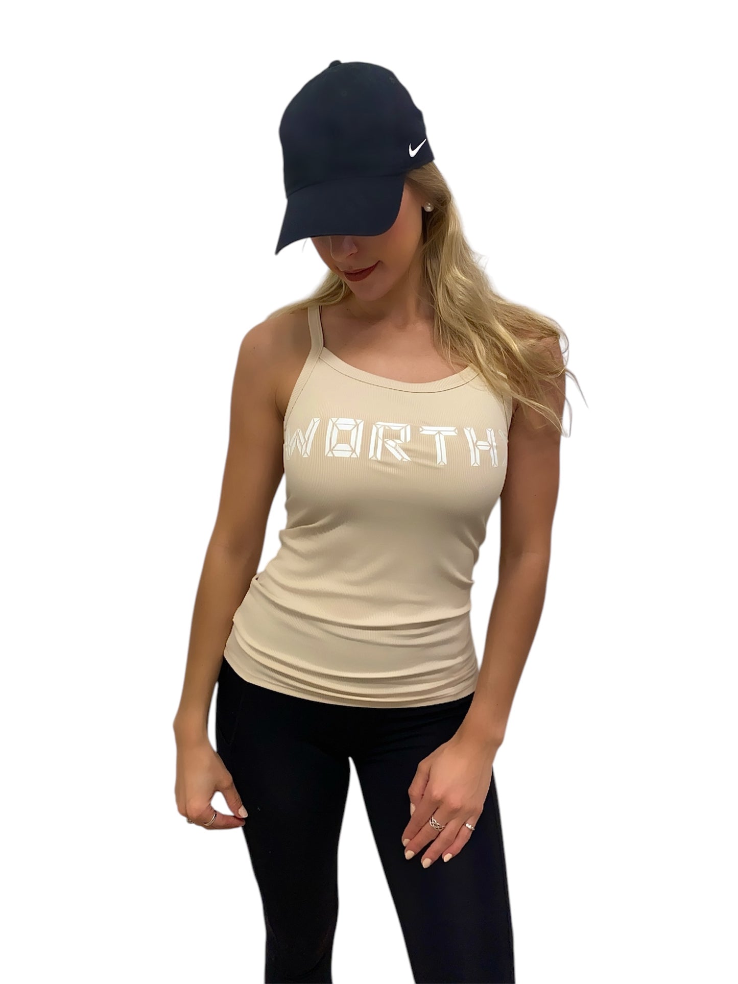 Women’s Nude & White WORTHY Tank