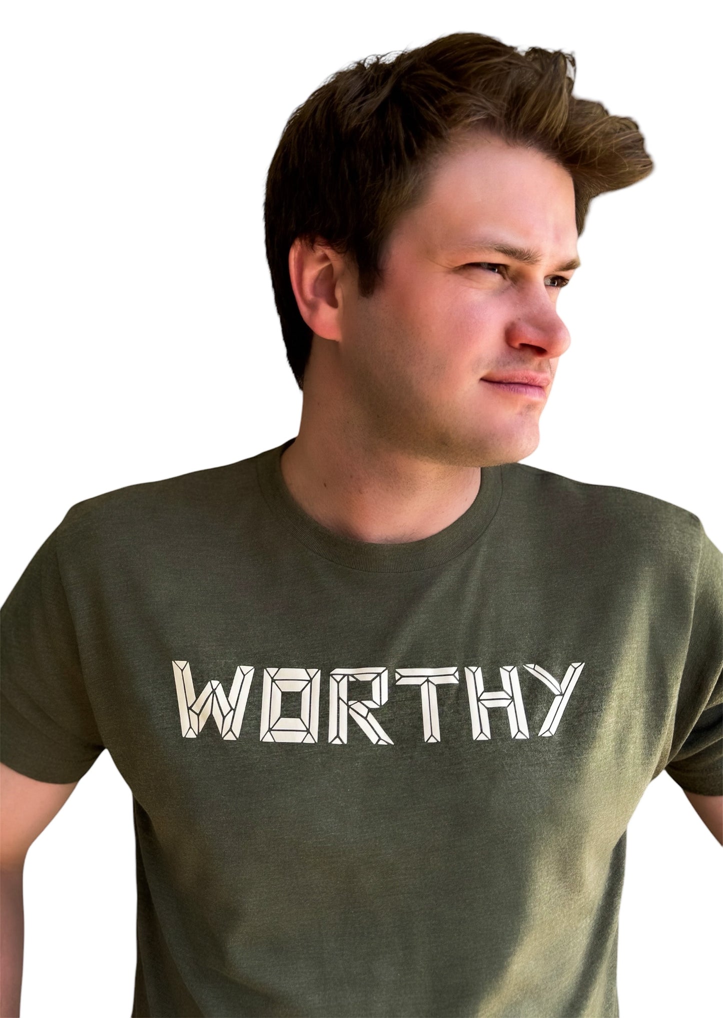 Unisex Green & Nude WORTHY T-shirt