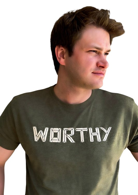 Unisex Green & Nude WORTHY T-shirt