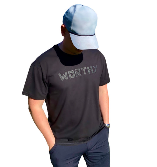 Unisex Double Black WORTHY T-shirt