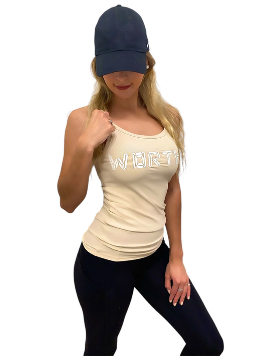Women’s Nude & White WORTHY Tank