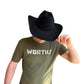 Unisex Green & Nude WORTHY T-shirt