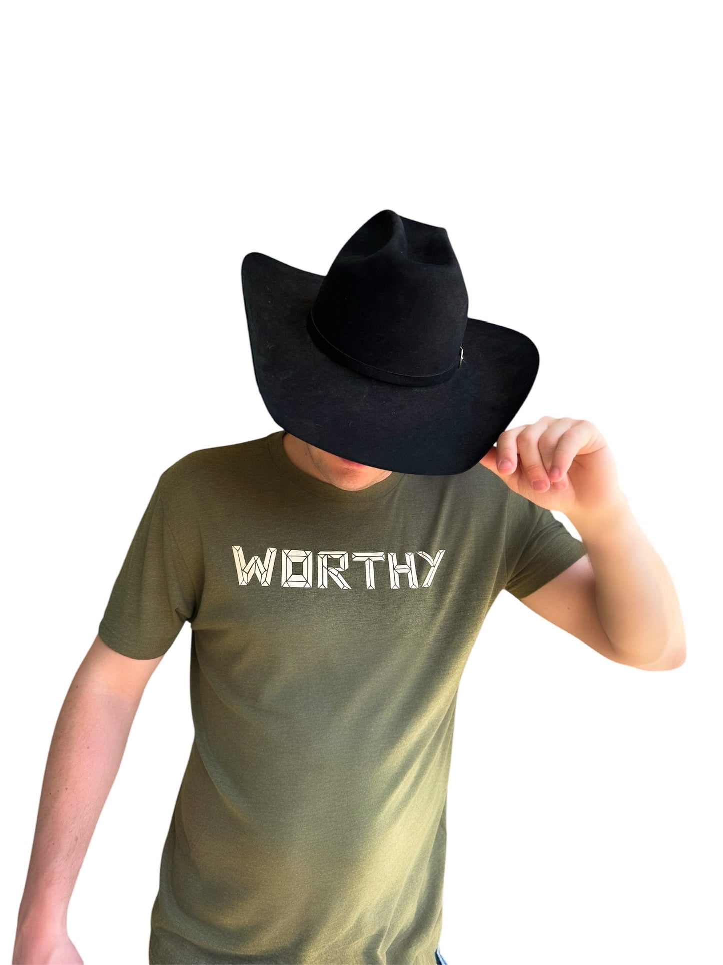 Unisex Green & Nude WORTHY T-shirt