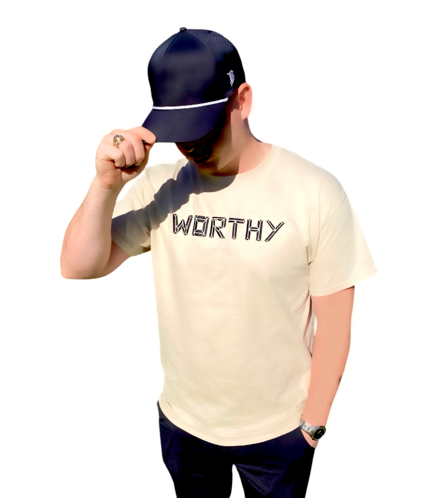 Unisex Nude & Black WORTHY T-shirt