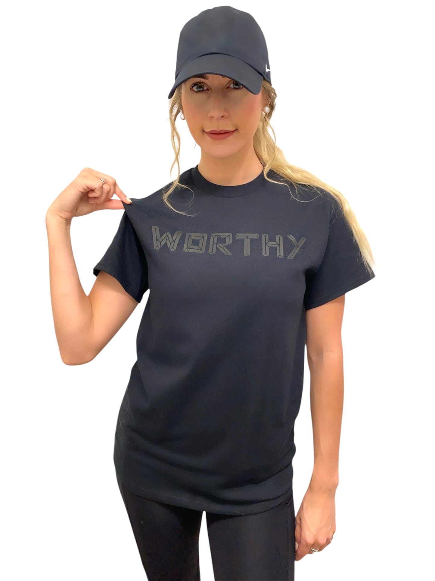 Unisex Double Black WORTHY T-shirt