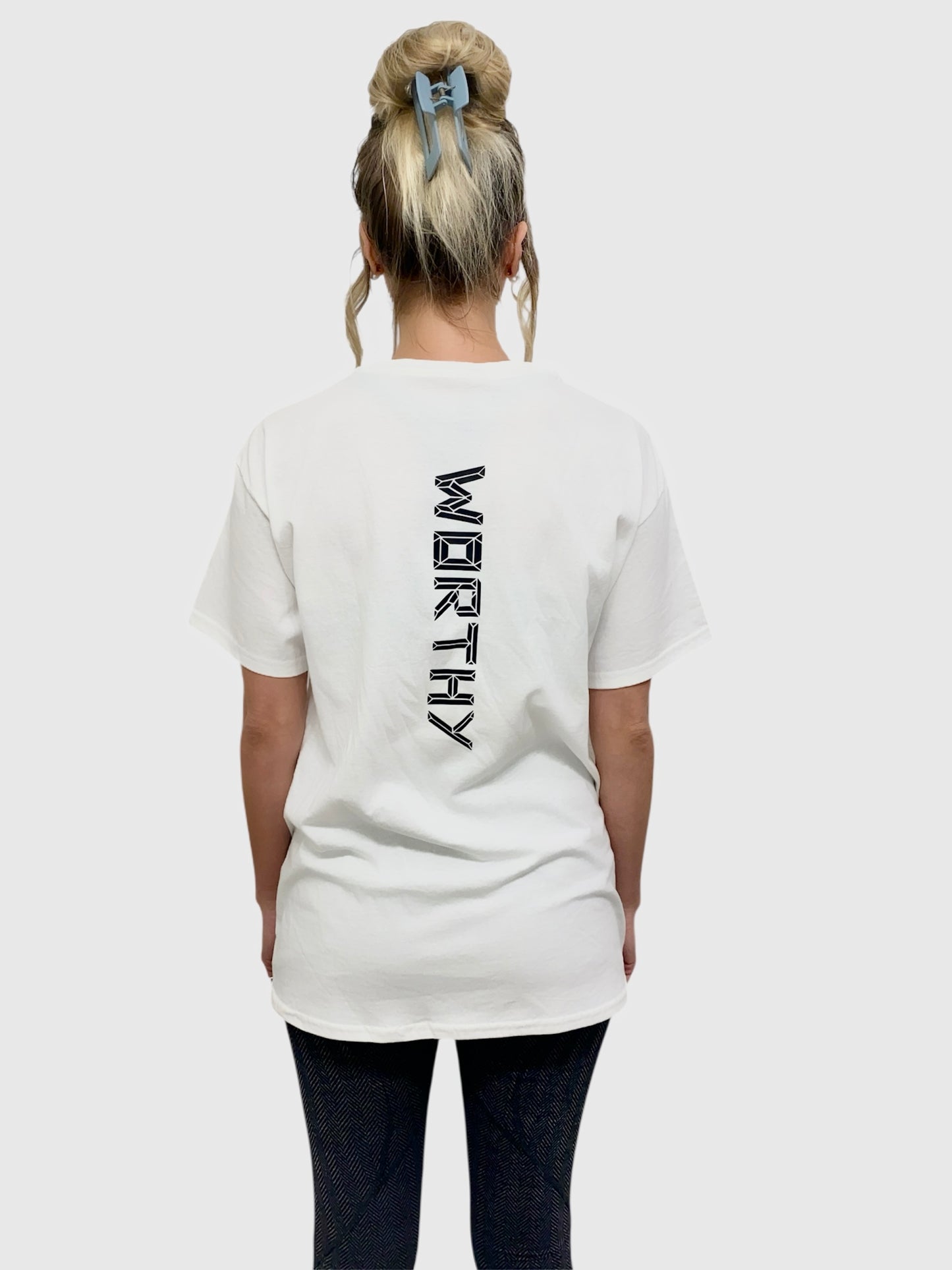 Unisex White WORTHY T-shirt